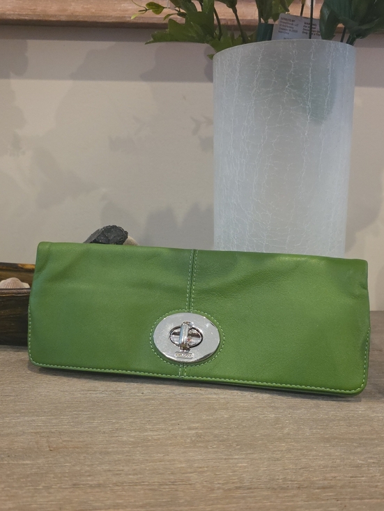 Coach Handbags - Coach Y2K Green Foldover Clutch
